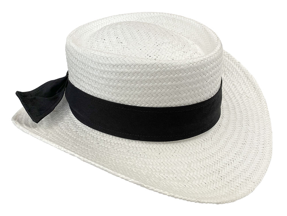 Astoria Ladies White Straw Gambler - Straw Sun Hats